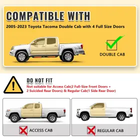 Snr3-t05-dr Sanooer Running Boards For 2005-2023 Toyota Tacoma Double Cab Red Drop Stairs Nerf Bars #2
