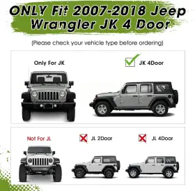 Siziom 768362272953 Used For Jeep Wrangler Jk 4 Door 2007-2018 Running Boards Side Step Nerf Bars #2