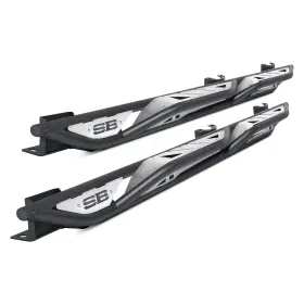 79734 Smittybilt For Jeep Gladiator 20-25 Apollo Black Rock Sliders W Chrome Step Boards