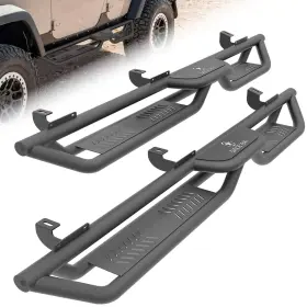 Xsrn060124357 Soenboo Two Stairs Running Boards Side Steps For 2007-2018 Jeep Wrangler Jk Jku 4 Doors