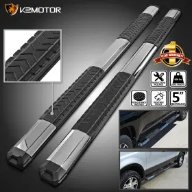 Spec-d Tuning 841808111983 Fits 2009-2024 Dodge Ram Crew Cab 5 Inch Chrome Nerf Bars Side Step Running Boards