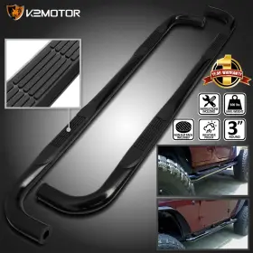 Ssb3-siv1915dcbk-wb Spec-d Tuning 19 Fits 2019-2021 Chevy Silverado 1500 Double Cab Black 3 Inch Side Step Nerf Bars Pair