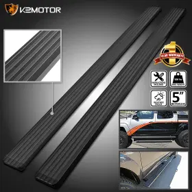 Ssb5i4-tun07cmbk-wb Spec-d Tuning Fits 2007-2021 Tundra Crew Max 5 Inch Side Step Running Board Nerf Bars Aluminum