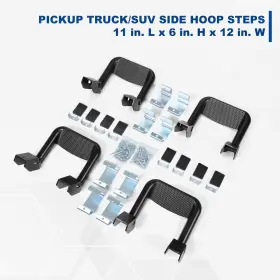 Spt-sstep-bk-2 Speedracingturbo Set Of 4 Black Aluminum Truck Side Steps Nerf Bars For Truck/suv/pickup Up Ford