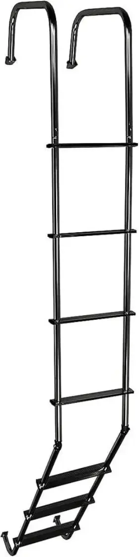 La-401ba Stromberg Carlson 767773518704 Universal Exterior Rv Ladder With Hinges - Black