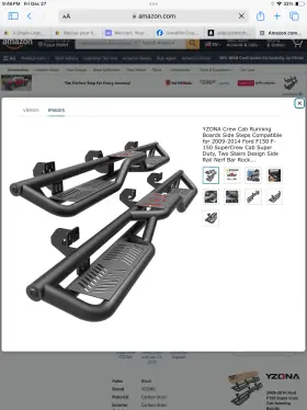 C52s0523 Super Drive Yzona 2009-2014 Ford F-150 Crew Cab Black Raptor Running Boards Side Step