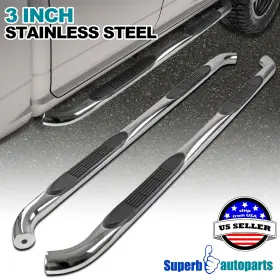 Ssb3-tah21s2-wb Superbautoparts Fits 2021-2024 Gmc Yukon / Tahoe 3 Inch Round Tubular Side Running Board Bright Bar