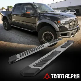 Tma-sskb6808ltzbpets Team-alpha Fits 2004-2014 Ford F150 Super Cab Aluminum 6 Inch Running Board Flat Side Step Bar