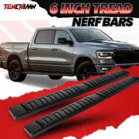 Tq-dc19-b Tenchimn 6 Inch Running Boards For 2019-2023 Ram 1500 New Body Style Crew Cab Side Nerf Bars