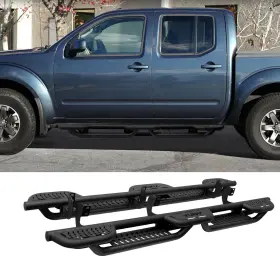 Fr-cg01 Tenpo Black Steel Side Step Nerf Bars For 2005-2025 Nissan Frontier Crew Cab 4door