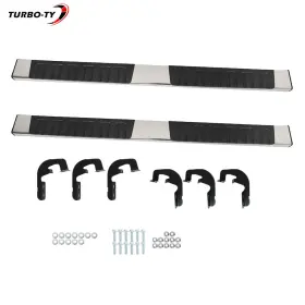 2507075 Tinvhy 6 Inch Running Board Nerf Bar Side Step Fit For Silverado/sierra 1500 Crew Cab 19-23