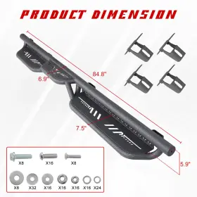 E004 Tokmowin Running Boards For 2020- 2023 2024 Jeep Gladiator Jt 4 Door Drop Bars Side Steps #2