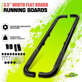Tsk-stepb35unibk Top Street King Black Steel 410lb 3.5 Inch Round Nerf Bars Running Board For Suburban Ram 1500 99-09