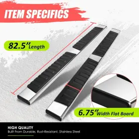 Tsk-stepba0025 Top Street King 6.75 Inch Flat Side Step Bar Running Boards For Dodge Ram 1500 Crew Cab 4dr 19-23 #3