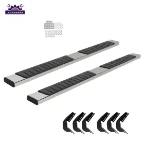 Tpg426780 Topgears56 Black Silver For Dodge Ram 1500 2019-2024 Crew Cab 6 Inch Side Steps Running Boards
