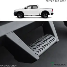 Sbds-ram09cc-v2-br-tl Topline Autopart 746756412369 For 2009-2018 Dodge Ram Crew Cab Hoop Drop Step Side Nerf Bar -matte Blk