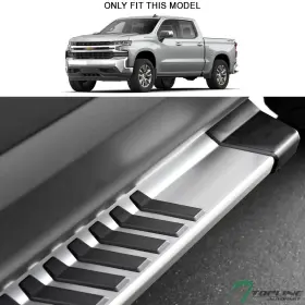 Rbjz-86-6-oe-sl-tl Topline Autopart 746756433982 Tlaps For 2019-2025 Silverado/sierra Crew 6 Inch Oe Aluminum Running Boards - Silver