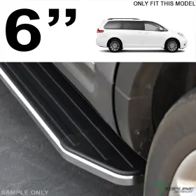 Rbwb-sien11-vp-ch-tl Topline Autopart For 2011-2019 Toyota Sienna 6 Inch Vp Aluminum Running Boards - Chrome/black