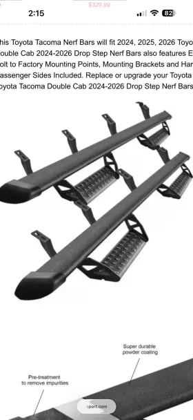 51083-yy140 Toyota Tacoma 2024-2025 Aluminum Running Boards Double Cab Crew