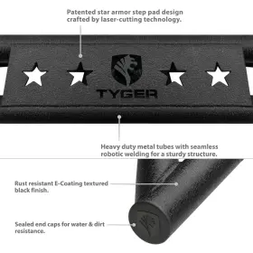 Tyger Tg-lx3j82628 For Jeep Wrangler 2018-2026 5 Inch Landerx Black Triangular Drop Steps