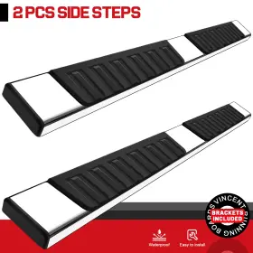 15855h6-ss-8 Unbranded / Generic Side Step Fit 07-18 Silverado Diesel Truck Crew Cab 6 Inch Running Board Nerf Bar