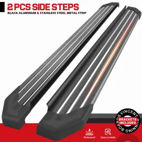 Unbranded / Generic 30325-c-73-blk 5.5 Inch Running Board Fit 23-26 Honda Pilot Suv Aluminum Ss Metal Strip Side Step