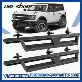 Febus000a0063fe Uni-shien Uni-shine Running Boards For 2021- 2024 Ford Bronco 4 Door Drop Side Steps Bars