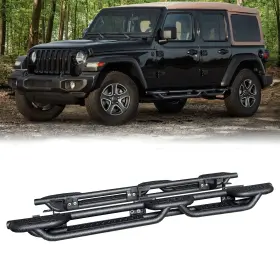 Jk-cg03-v01 Vijay For 2018-2025 Jeep Wrangler Jl/jlu 4-door Running Boards Steel Side Step
