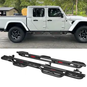 Jt-cg04b Vijay Textured Steel Side Step Nerf Bars For 2020-2025 Jeep Gladiator Jt 4 Doors