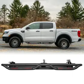 Vijay Ra-cg01c-zx Side Step Nerf Bars Black For 2019-2025 Ford Ranger Super Crew Cab