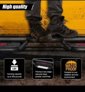 Ram-cg02b-y Vijay Texture Side Steps Running Board For 2009-2025 Dodge Ram 1500 Quad Cab
