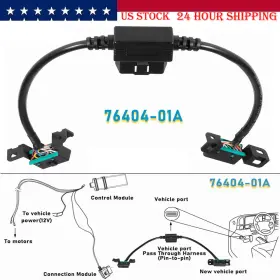 76404-01a Vsshop Vsqp1560 Plug-n-play Pass Through Harness For Powersteps Running Boards Obdii