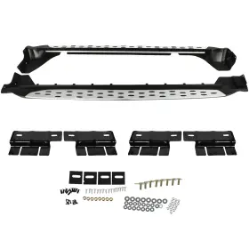 11588899 Wellstorehere Black And Silver Side Steps Running Boards Nerf Bars For 2011-2021 Grand Cherokee