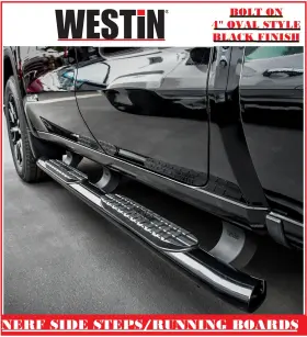 21-23565-3 Westin Pro Traxx Black 4 Inch Oval Nerf Side Steps Bars For Ram Hd Crew 2011-2025