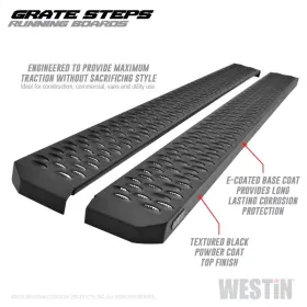Wes27-74725 Westin Grate Steps Running Boards 75 In - Textured Black
