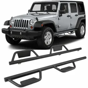 Winjet 704771224954 Running Boards For 2007- 2018 Jeep Wrangler Jk And Unlimited 4 Door Side Steps