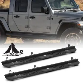Wolfstorm 2019-2023 4 Led Running Boards For Jeep Gladiator Jt Non-slip Side Steps Nerf Bars