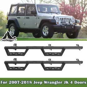 Hjk02c107-bx Wolfstorm Running Boards Side Step For 2007-18 Jeep Wrangler Jk 4 Door Nerf Bars