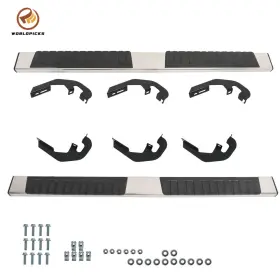 Wp5308380 Worldpicks 6 Inch Running Boards Side Step For Silverado Gmc Double Extended Cab 2007-2018