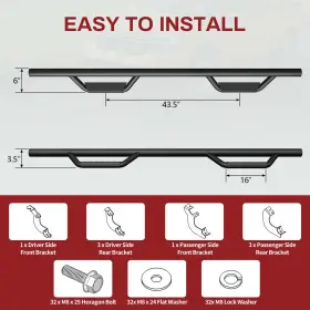 Yitamotor 197839155183 For 2022-2024 Toyota Tundra Crewmax Cab 3 Inch Drop Bar Running Board Side Step #3