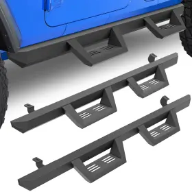 Frrn03yt0689 Yzona Running Boards For 2007-2018 Jeep Wrangler Jk 4 Door Heavy-duty Carbon Steel