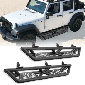 Xrrn050008133 Yzona For Jeep Wrangler Jk Jku Unlimited 4 Doors 2007-2018 Door Side Running Boards