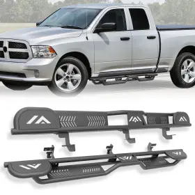 Xrrn050100133 Yzona Running Boards For 09-18 Ram 1500&10-24 2500 3500 Crewcab Three Raised Steps