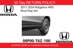 Genuine Oem 2017-2025 Honda Ridgeline Hpd Mud Flap Set 08P00-T6Z-100. Fixed Price $149.95.