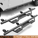2X For 2020-2026 Jeep Wrangler Jt 4-DOOR Running Boards Steel Side Step Nerf Bar. Fixed Price $195.19.