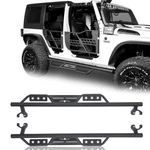 Black Wide Drop Side Step Nerf Bars Pads For Jeep Wrangler Jk 2007-2018 4 Door. Fixed Price $189.10.