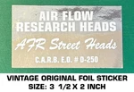 Air Flow Research Heads Street - Vintage Original Foil Decal Sticker. Fixed Price $5.11.
