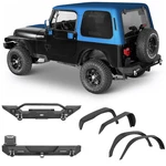 Steel Front Bumper Rear Fender Flares For 1987-1995 Jeep Wrangler Yj. Fixed Price $579.33.