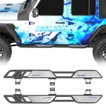 Pair Black Steel Wide Side Steps Nerf Bars For 2018-2025 Jeep Wrangler Jl 4-DOOR. Fixed Price $189.79.