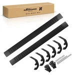 Black Side Bars For Chevy Silverado Gmc Sierra Crew Cab Truck Nerf. Fixed Price $125.48.